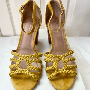 NIB Anthropologie Mustard Yellow Heels